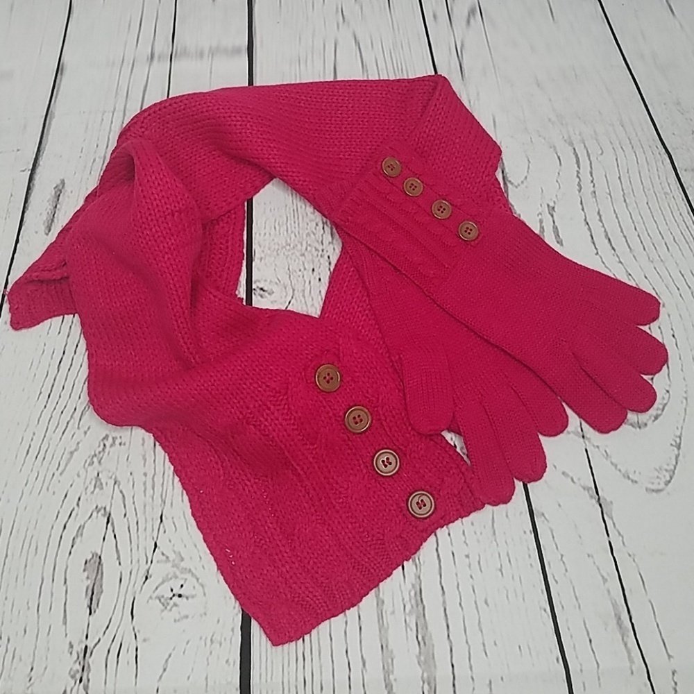 💜-PINK SCARF SET